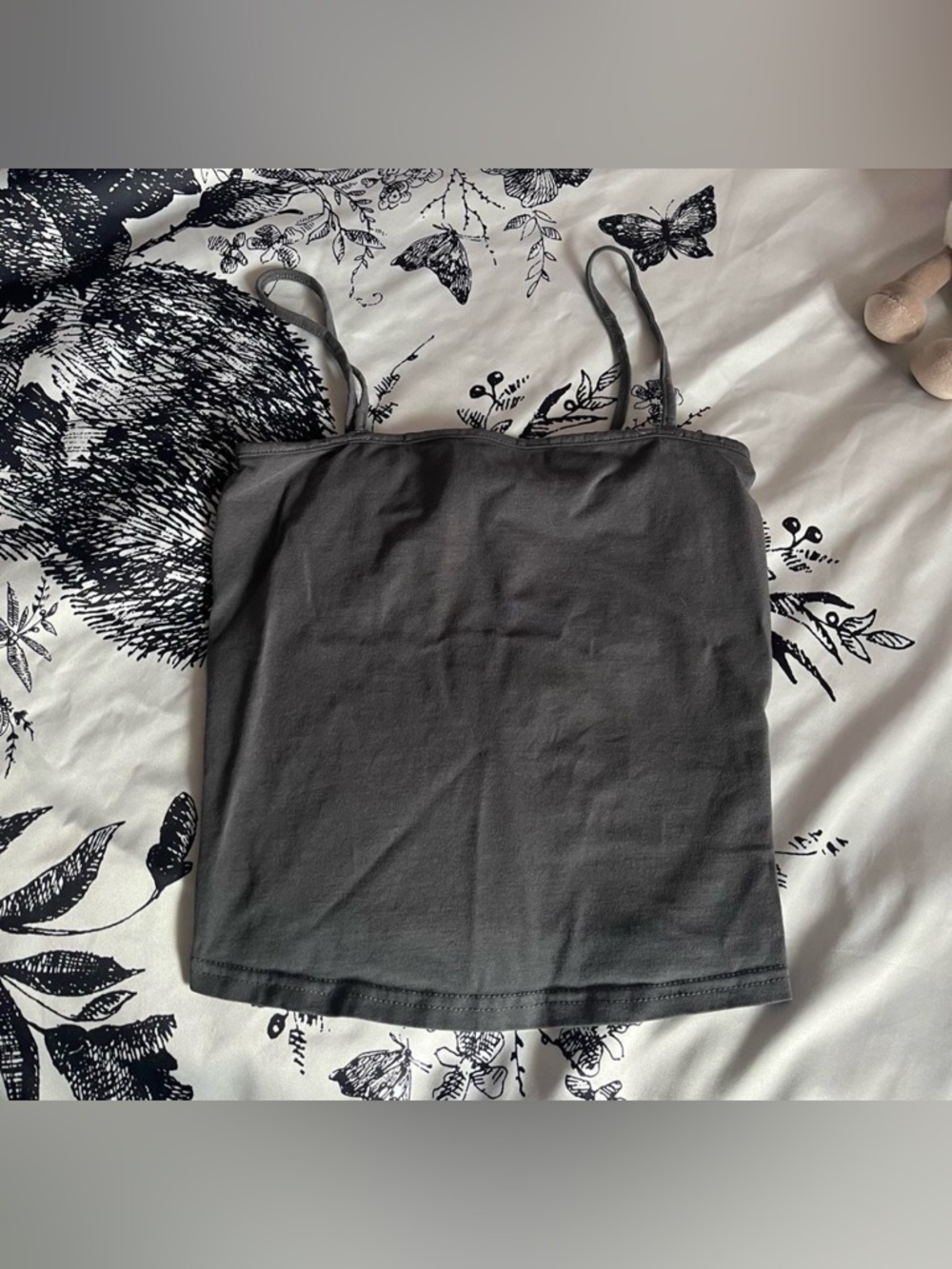 H&M Divided square neckline gray tank top